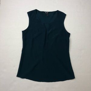 Nic + Zoe Keyhole Bust Sleeveless Tank Top Style Womens Blouse Top S Blue